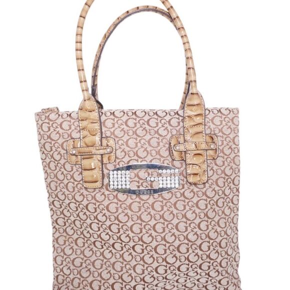 Guess Monogram Logo Print Shoulder Bag - Picture 2 of 8